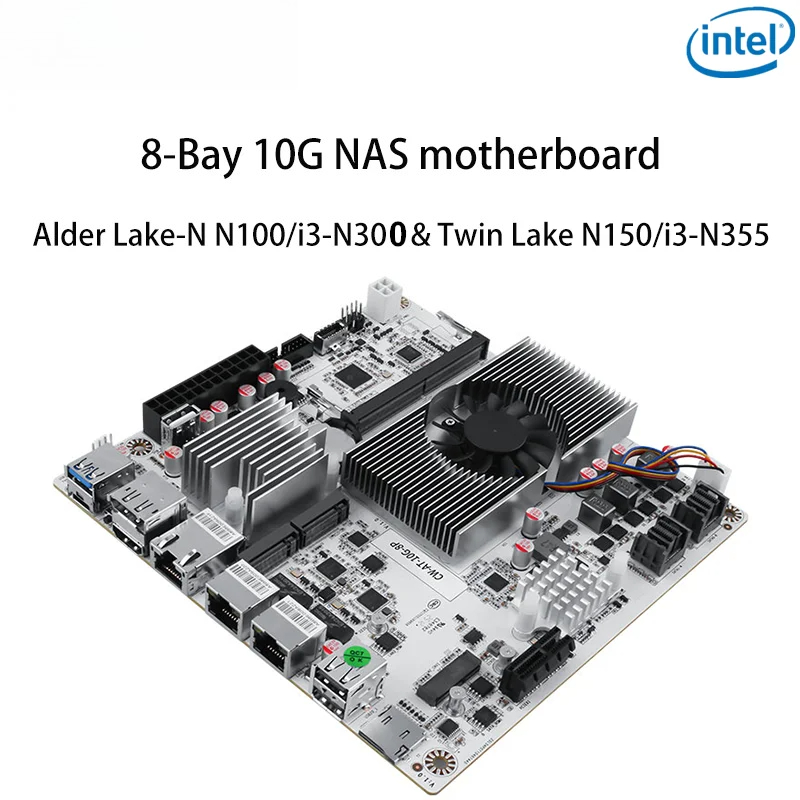 8-Bay 10G NAS Motherboard Inte - огляд і ціна Nas Motherboard 8 Sata Mini Itx