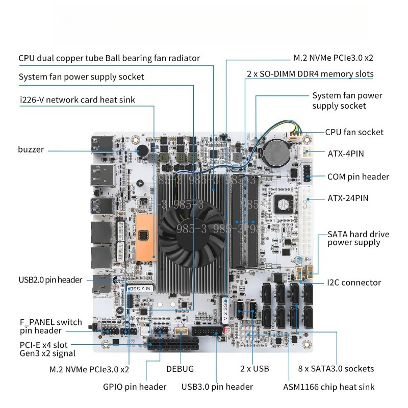 White Mini‑ITX M11 NAS Motherb - огляд і ціна Nas Motherboard 8 Sata Mini Itx